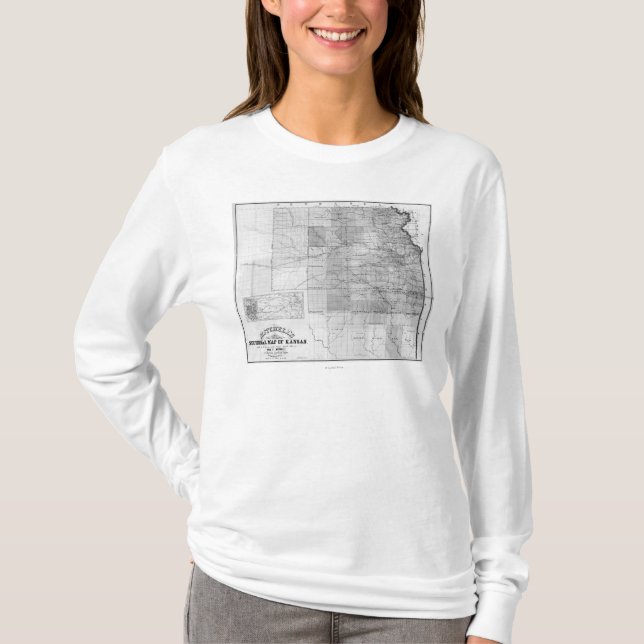 KansasPanoramic MapKansas T-Shirt (Front)