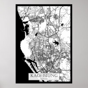 Kaohsiung City Taiwan Map Poster