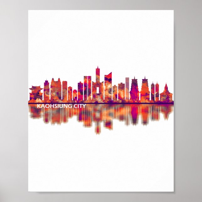 Kaohsiung City Taiwan Skyline Poster (Front)
