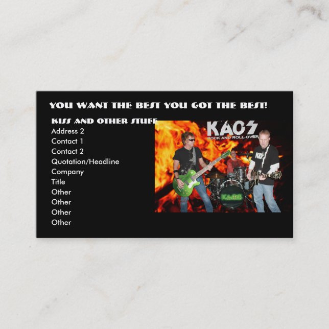 kaos business cards (Front)