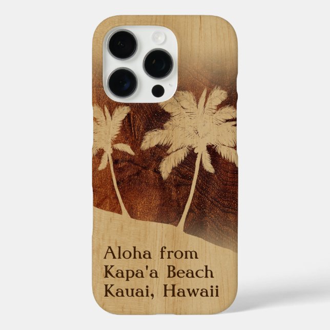 Kapaa Sunset Hawaiian Faux Koa Wood  Case-Mate iPhone Case (Back)