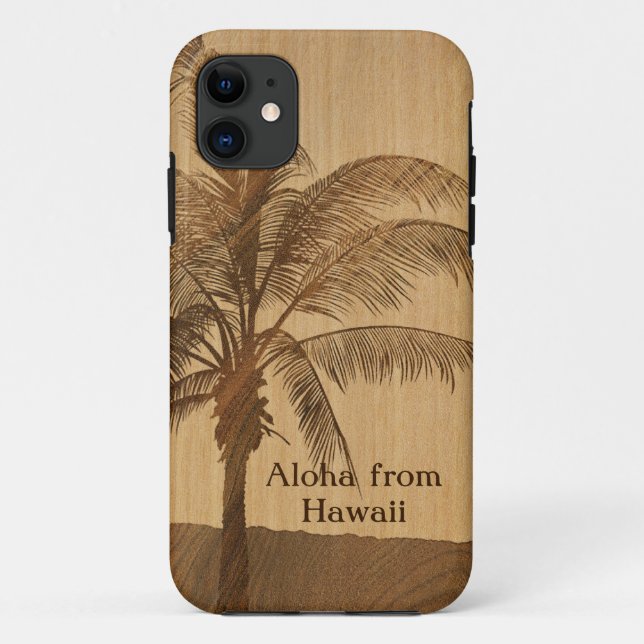 Kapaa Sunset Hawaiian Faux Koa Wood iPhone 5 Cases (Back)