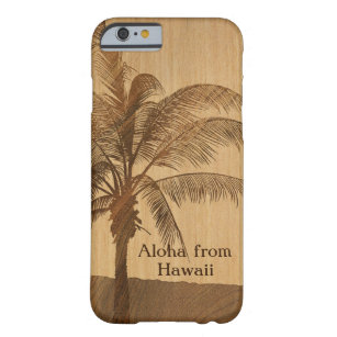 Kapaa Sunset Hawaiian Faux Koa Wood iPhone 6 case
