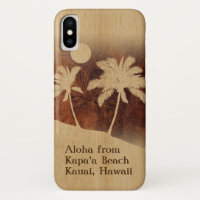 Kapaa Sunset Hawaiian Faux Koa Wood Twin Palm