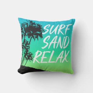 Kapaa Sunset Hawaiian Palm Tree Reversible Outdoor Pillow