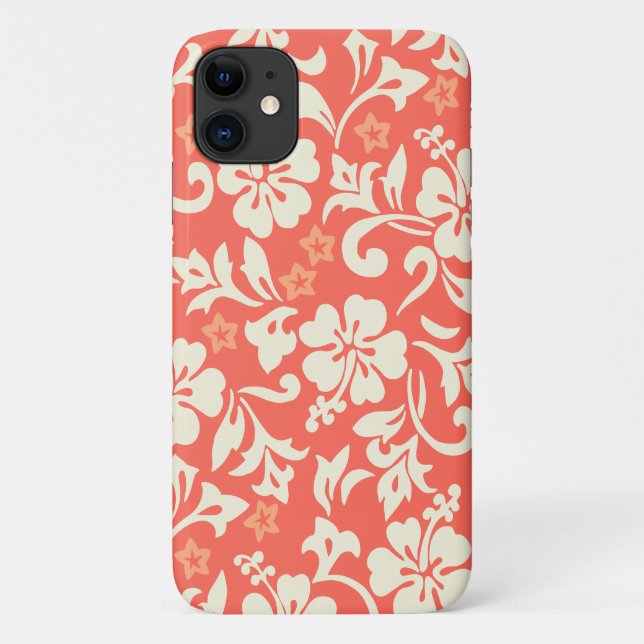 Kapalua Pareau Hawaiian Hibiscus Coral Case-Mate iPhone Case (Back)