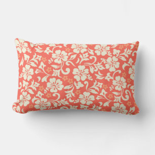 Kapalua Pareau Hawaiian Hibiscus Reversible Stripe Lumbar Pillow
