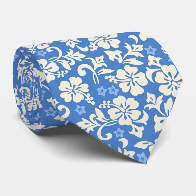 Kapalua Pareau Hawaiian Hibiscus Two-Sided Printed Tie (Rolled)
