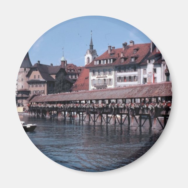 Kapellbrücke (Chapel Bridge), Lucerne Swtizerland Magnet (Front)
