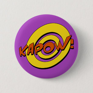 Kapow Comic Book Badge 2 Inch Round Button