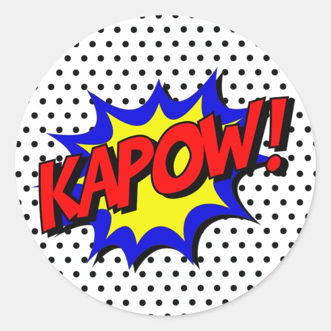 Kapow Pop Art Superpower Hero Birthday Stickers (Front)
