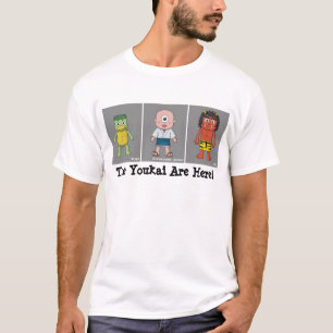 Kappa, Hitotsume-kozo, and Oni Cartoon Yokai T-Shirt