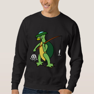Kappa Walking And Holding A Fishing Rod And Fish Sweatshirt