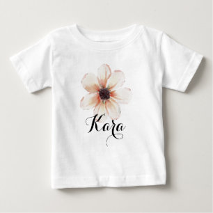 Kara Name Baby Girls Reveal Newborn Pink Flower T-Shirt