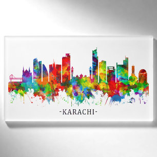 Karachi Pakistan Skyline Name Tag