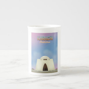 Karachi Pakistan travel poster Bone China Mug