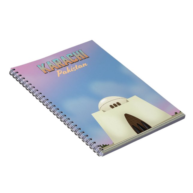 Karachi Pakistan travel poster Notebook (Right Side)