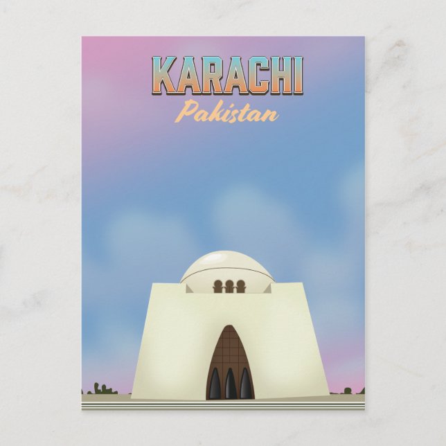 Karachi Pakistan travel poster Postcard (Front)