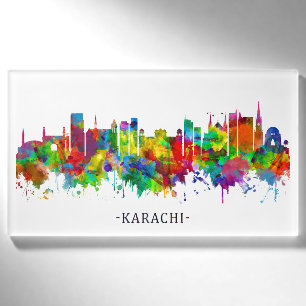 Karachi Skyline Pakistan Name Tag