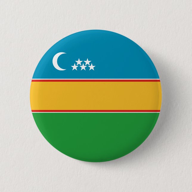 Karakalpakstan Flag 2 Inch Round Button (Front)