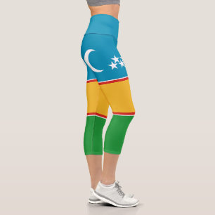 Karakalpakstan Flag Capri Leggings