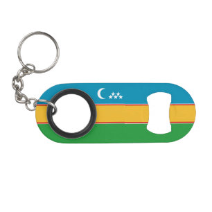 Karakalpakstan Flag Keychain Bottle Opener