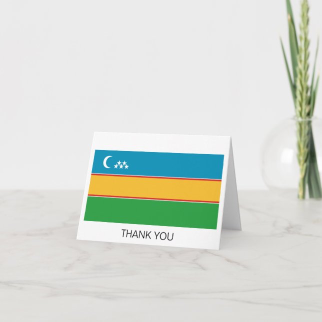 Karakalpakstan Flag Thank You Card (Front)