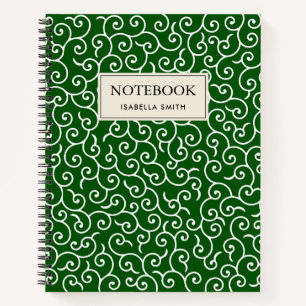 Karakusa Green and White Motive Notebook