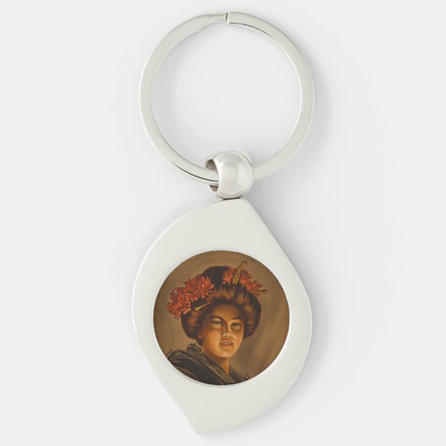 Karama: Japanese Romance Geisha Actress Keychain (Front)