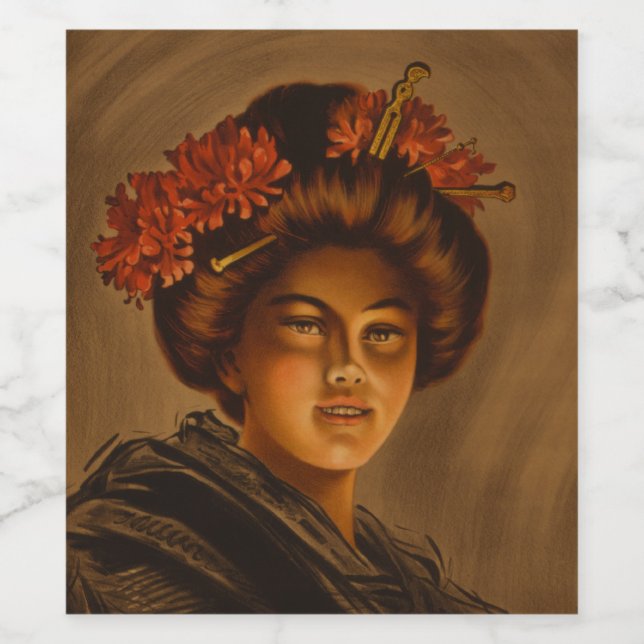 Karama: Japanese Romance Geisha Actress Wine Label (Single Label)