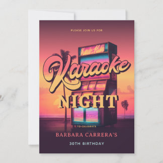 Karaoke 30th Birthday Retro Party Invitation