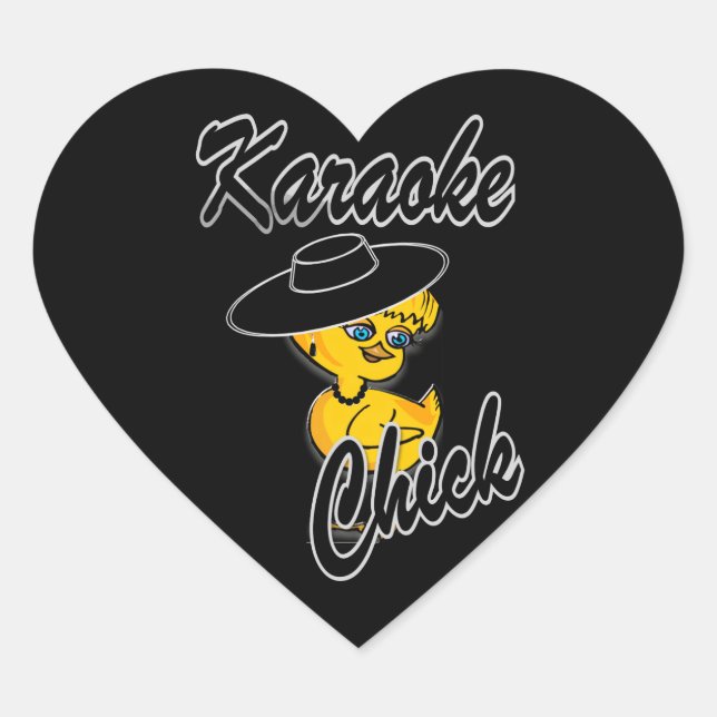 Karaoke Chick #4 Heart Sticker (Front)