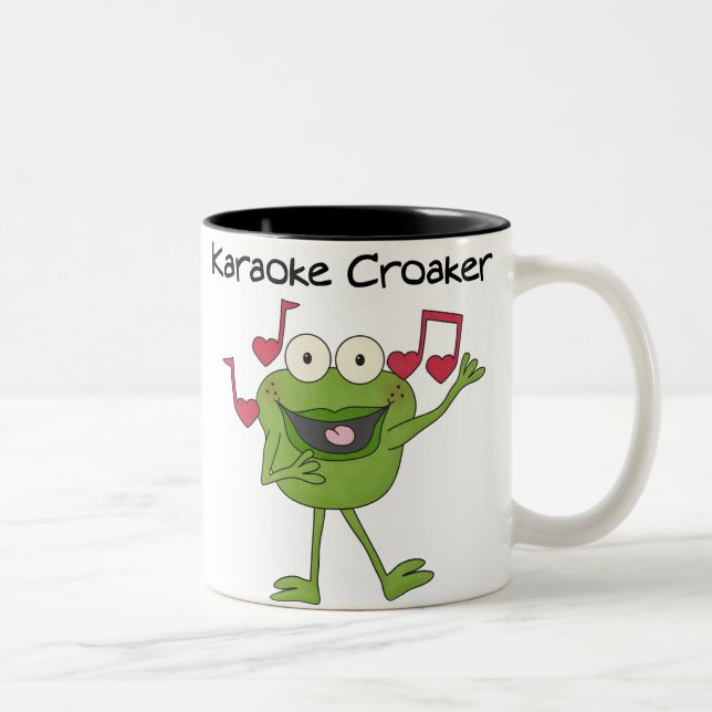 Karaoke Croaker Two-Tone Coffee Mug (Right)