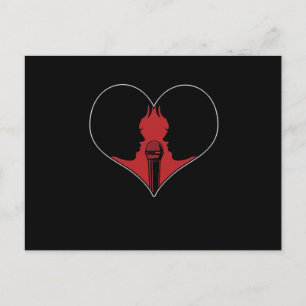 Karaoke Duet Heart Microphone Music Singing Gift Postcard
