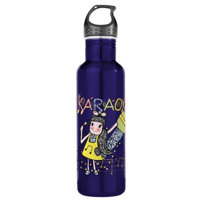 Karaoke Girl 710 Ml Water Bottle (Front)
