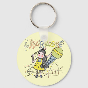 Karaoke Girl Keychain