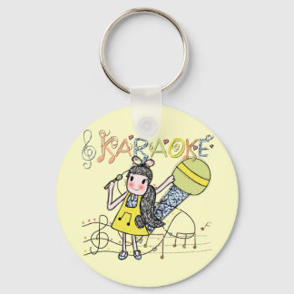 Karaoke Girl Keychain