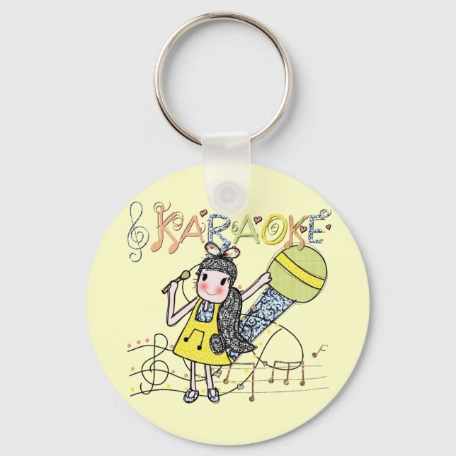 Karaoke Girl Keychain (Front)