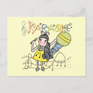 Karaoke Girl Postcard