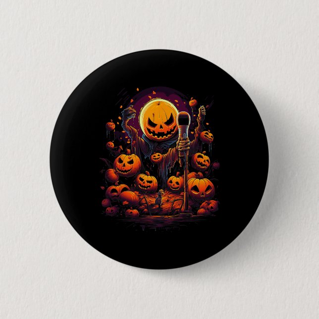 Karaoke Halloween Custom Graphic Tees For Men Wome 2 Inch Round Button (Front)