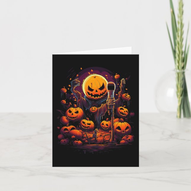 Karaoke Halloween Custom Graphic Tees for Men Wome Card (Front)