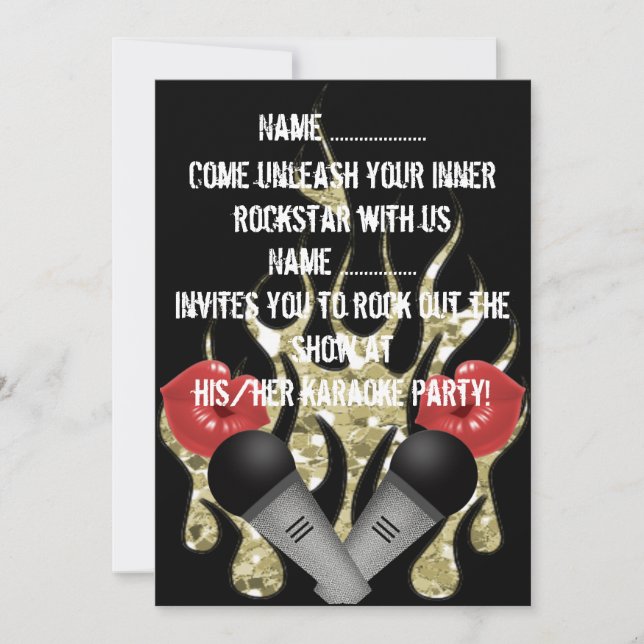 Karaoke - Invitation (Front)