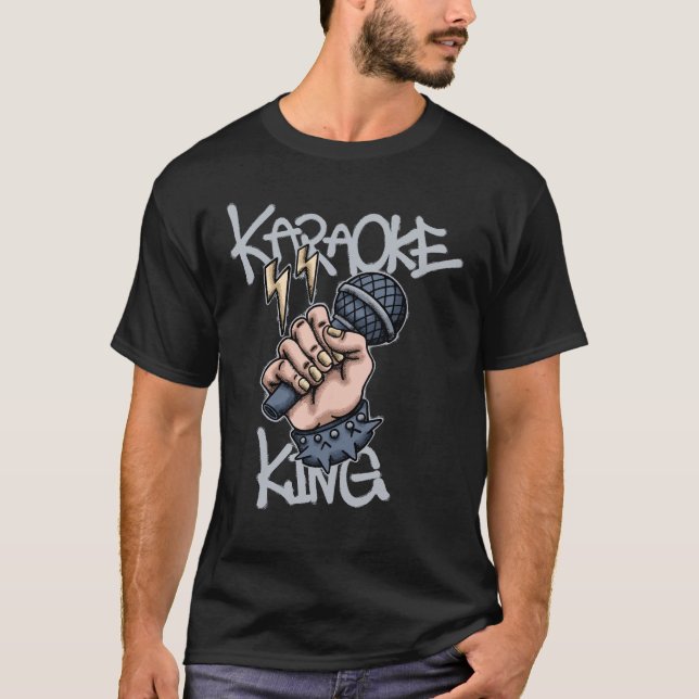 Karaoke King Microphone streetwear  T-Shirt (Front)