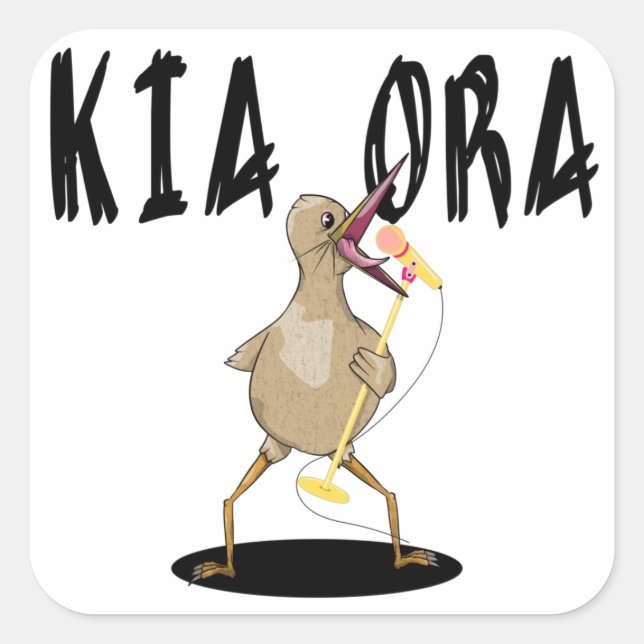 Karaoke Kiwi Square Sticker (Front)