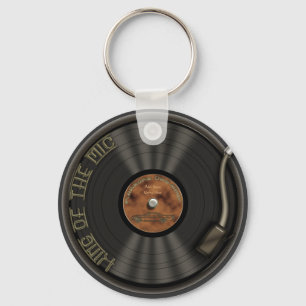 Karaoke LP Vinyl Record Keychain