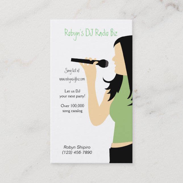 Karaoke Music DJ Service Carte de visite (Devant)