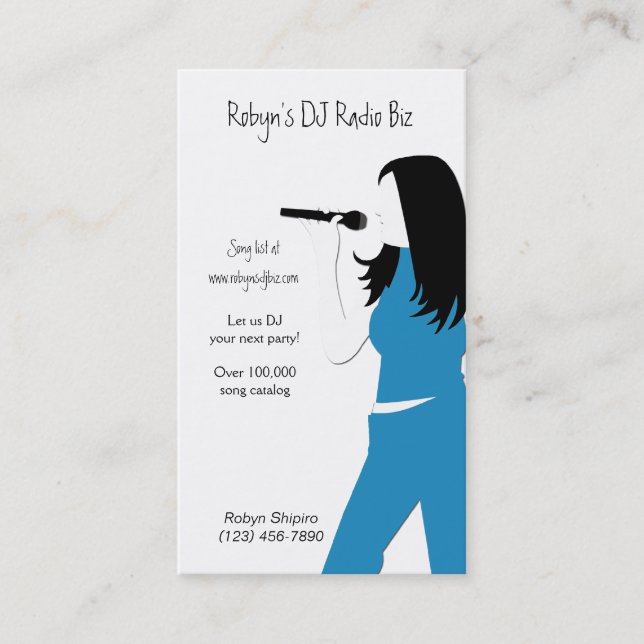 Karaoke Music DJ Service Carte de visite (Devant)