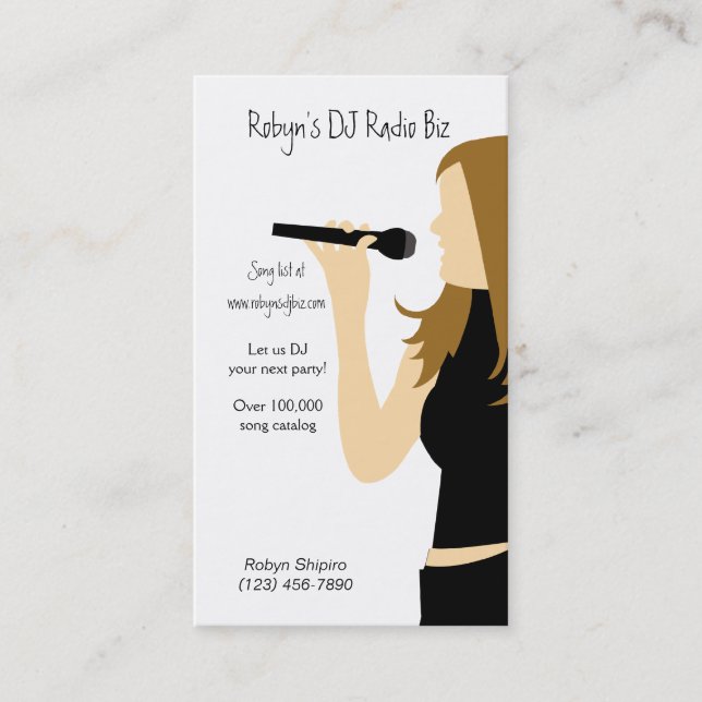 Karaoke Music DJ Service Carte de visite (Devant)