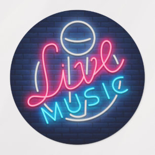 Karaoke Neon Lighting Curved Word  Art Word Text