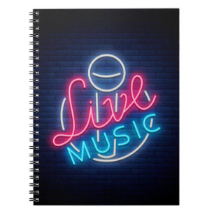 Karaoke Neon Lighting Curved Word Art Word Text Notebook